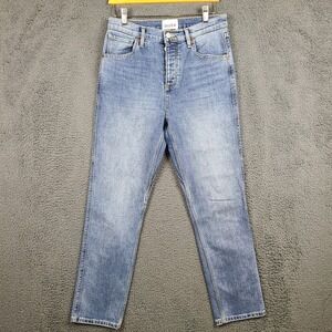 DU/ER  Jeans Womens 29x29 Blue Denim High Rise Straight Button Fly Light Wash